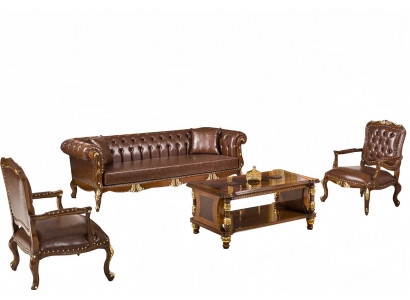 Sofa Set 3tlg Chefzimmer Arbeitszimmer des Geschäftsführers Vorstandsraum Büro