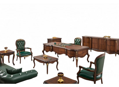 Sofa Set Arbeitszimmer Luxuriös Couchtisch Sideboard Premium Chefsessel 10tlg