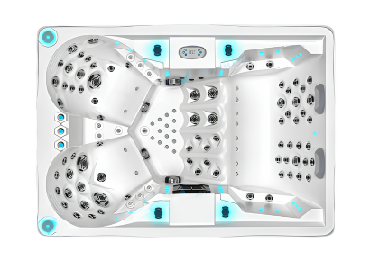 Whirlwanne Sprudelbad Whirlpool Außenwhirlpool Hydromassagewanne 210x150 cm