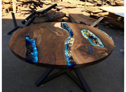 Couchtisch Hochwertig Luxus Design Holz Braun Möbel Wohnzimmer Couchtische Rund