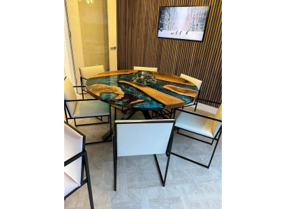 Couchtisch Modern Luxus Design Holz Braun Möbel Rund Wohnzimmer Couchtische