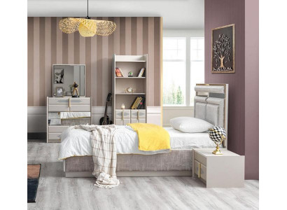 Kinderzimmer Set Top-Qualität  Kinderbett Nachttisch Buecherregal Kommode Beige