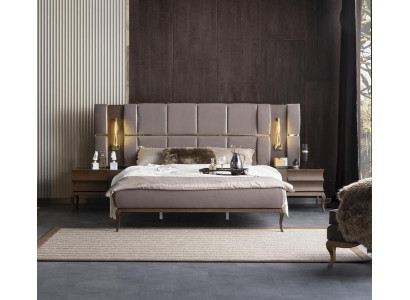 Schlafzimmer Bett Nachttische Verspiegelt Doppelbett Mit Beleuchtung