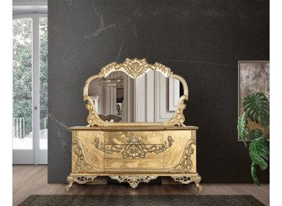 Anrichte mit Spiegel Luxus Garnitur Kommode Holz Kommoden Klassische Sofort