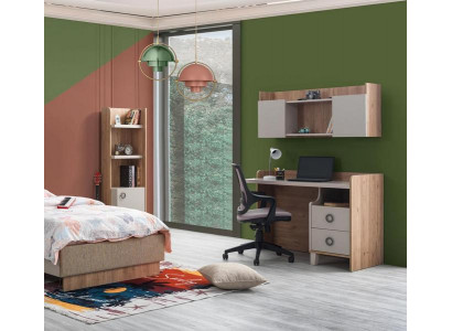 Stilvolles braunes Holz Möbelset mit Bücherregal und Schreibtisch
