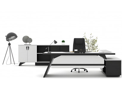 Arbeitszimmer Set Schreibtisch L-form Couchtisch Büroschrank Büromöbel