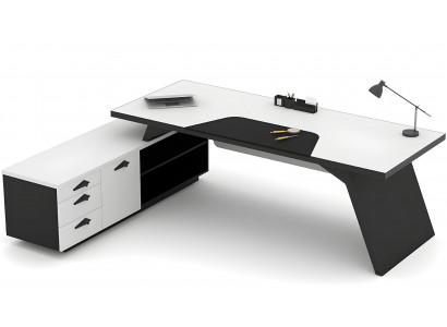 Schreibtisch L-form Arbeitstisch Bürotisch mit Schrank Schubladen Büro