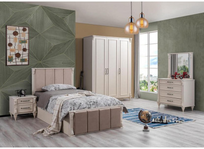 Kinderzimmer Set Modern Kinderbett Nachttisch Kommode Schreibtisch Möbel Beige