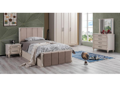 Kinderzimmer Set Kinderbett Nachttisch Kommode Möbel Top-Qualität Beige