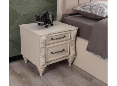 Nachttisch Holzmöbel Beige  Schlafzimmer Modern Design Luxus Nachttische