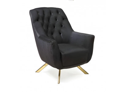 Einzelsessel Sessel Chesterfield Lesesessel Clubsessel Loungesessel Schwarz