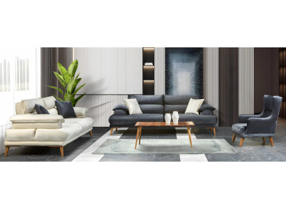 Italienischer Stil Sitzgarnitur Sofagarnitur Polstergarnitur Sofa Couch 3+3+1