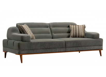 Graues Stoffsofa 3-Sitzer modern und elegant
