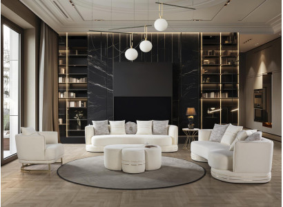 Designer Sofagarnitur Couch Polster Sitzgarnitur 3+3+1 Luxus Couchen Set Beige