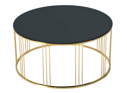 Schwarzer Edelstahl Couchtisch modern elegant