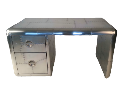 Designer Flieger Schreibtisch Aluminiumverkleidung vernietet Tisch