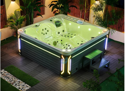 Whirlwanne Hydromassagewanne Whirlpool Blubberbad Spa-Bad Sprudelbad 210x210 cm