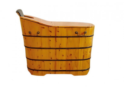 Badewanne aus Holz Holzbadewanne Badezuber Wellnesszuber Fitovanna 110x58 cm