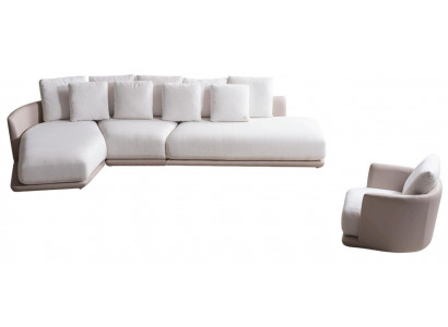 Weißes Designer Ecksofa Luxuriöse L-Form Couch Edler Sessel 2tlg