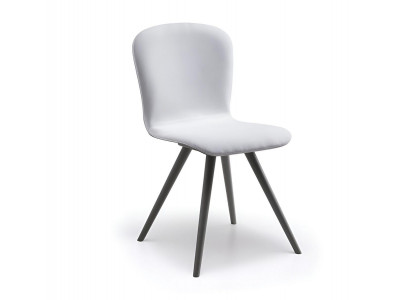 Weißer Polsterstuhl Esszimmer Stühle Edle Metallbeine Luxus Möbel