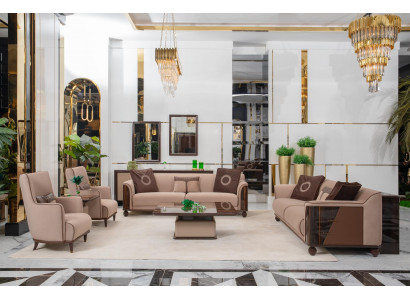 Wohnzimmergarnitur 3-Sitzer-Sofas Sessel Couchtisch Beistelltisch