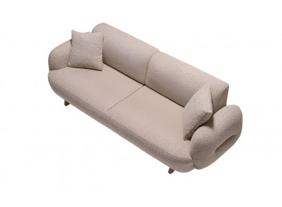 Beiges weiches 3-Sitzer-Sofa Stoffsofa Wohnzimmermöbel Designersofa