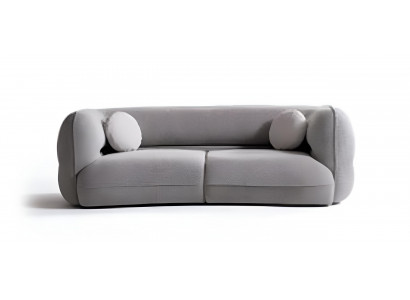 Graues 3-Sitzer-Sofa Weiches Stoffsofa Designermöbel Wohnzimmermöbel