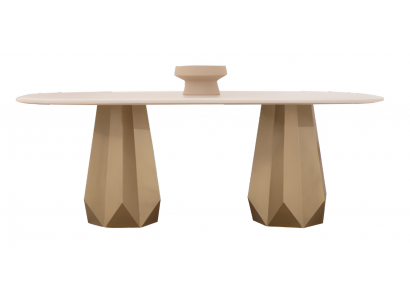 Beiger Holz-Esstisch – Designer-Tisch für Esszimmer und Küche