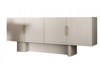 Beiges Wohnzimmer Sideboard Designer Anrichte Holz Robuste Kommode