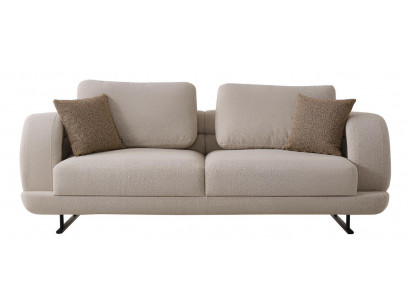 Beiges Sofa im modernen Design mit braunen Kissen für Ihr Wohnzimmer Hochwertig