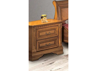 2er Set Klassesch Nuetsdëscher Nuetsdësch Nohkonsolen Dësch Massiv Holz OSZN