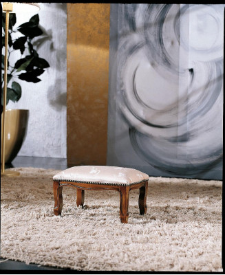 Ottoman Sëtz Stull Gepolstert Pufa Sëtzbank Design Polsterschemel Fouss Schemel
