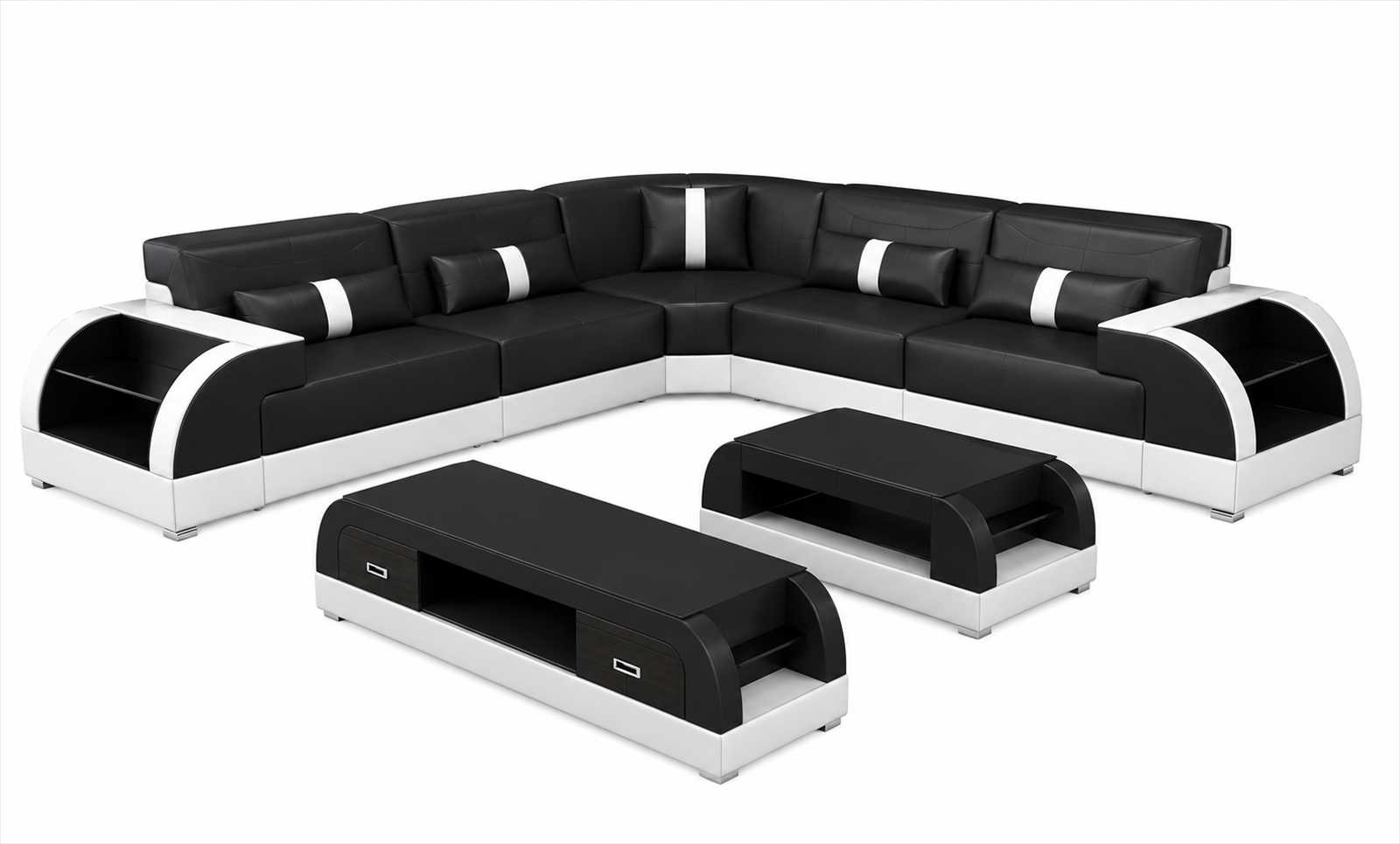 Ecksofa L-Form mit Couchtisch modernes TV Lowboard Kunstleder Polstermöbel