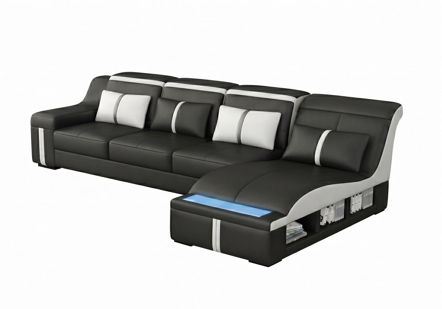 Ecksofa L-Form Modern Schwarz Exklusive Wohnlandsschaft Designersofa